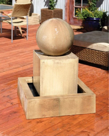 Block With Ball Garden Water Fountain- Gist Fountains